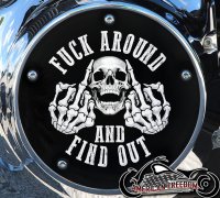 Custom Derby Cover - Fuck around and find out FAFO Skull Custom Derby Cover - Fuck around and find out FAFO Skull